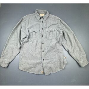 Dakota Grizzly Heavy Flannel Shirt Men's Large Gray Button Down Workwear Western